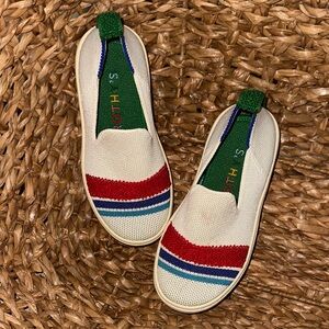Rothy's Kids Sneakers with Red and Blue Stripes
